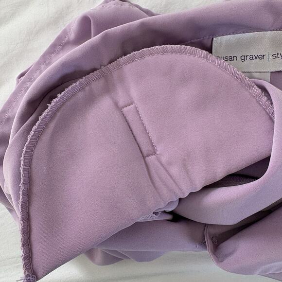 Vintage Susan Graver Style Lavender Short Sleeve Button Down Shirt Size XL - Picture 9 of 13